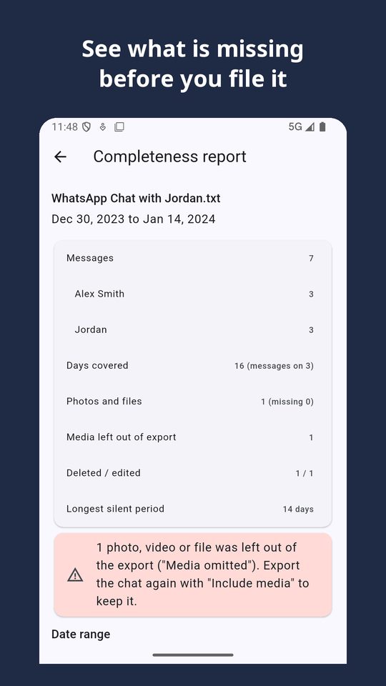 ChatProof screenshot 2